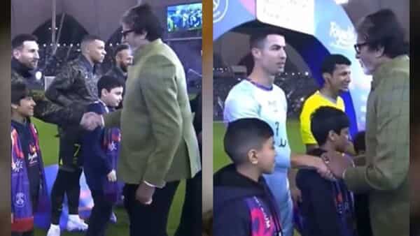 Watch: Amitabh Bachchan meets Cristiano Ronaldo, Lionel Messi, Kylian Mbappe in Riyadh