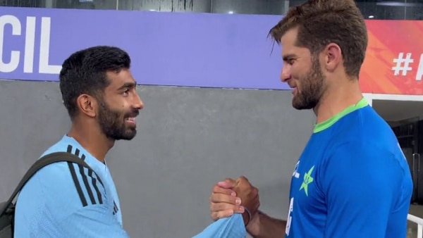 Watch: Shaheen Shah Afridi’s heartfelt gesture for new father Jasprit Bumrah, ‘May Allah bless…’